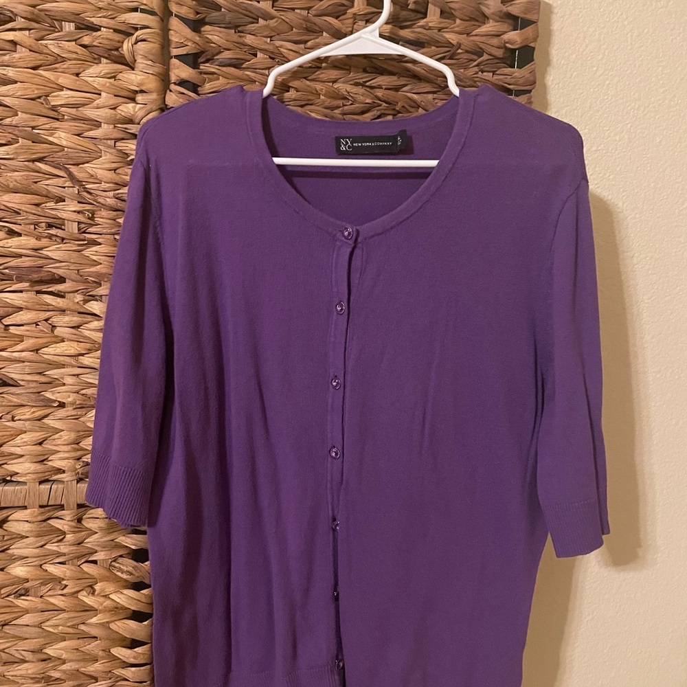 New York & Company Rich Purple Sweater